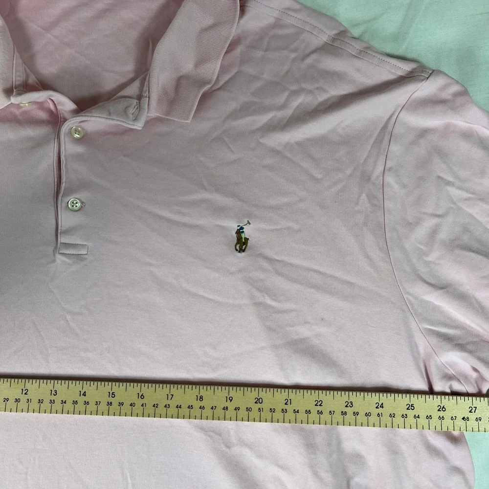 Polo Ralph Lauren Polo Shirt Mens 3XLT Pink Excellent Short Sleeve Tall Pony